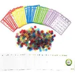 Yuanhe Bingo Cards Game Set - Includes 50 Bingo Cards and 500 Colorful Bingo for