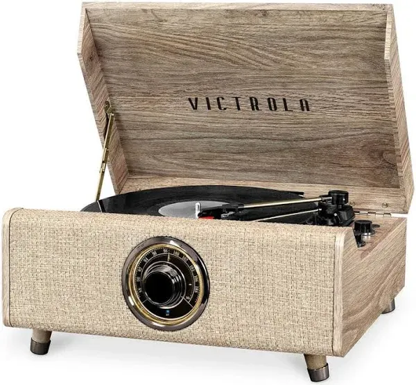 Victrola 4-in-1 Highland Bluetooth Record Player with 3-Speed Turntable & FM Radio, Espresso