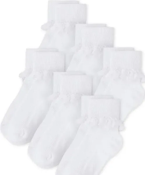 The Children's Place Girls' Ruffle Turn Cuff Socks (6-Pack)