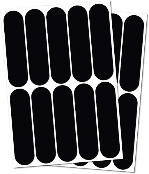 12 retro reflective stickers kit,  7 x 1,8 cm, Black