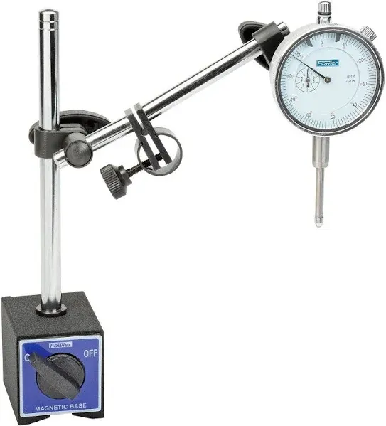 Fowler 52-585-110-0 Magnetic Base with Fine Adjust and  Indicator Combo Fowler