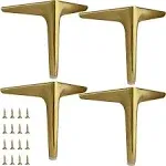 Elegant Brushed Gold Furniture Legs for Sofas and Cabinets - 4 Packs Included