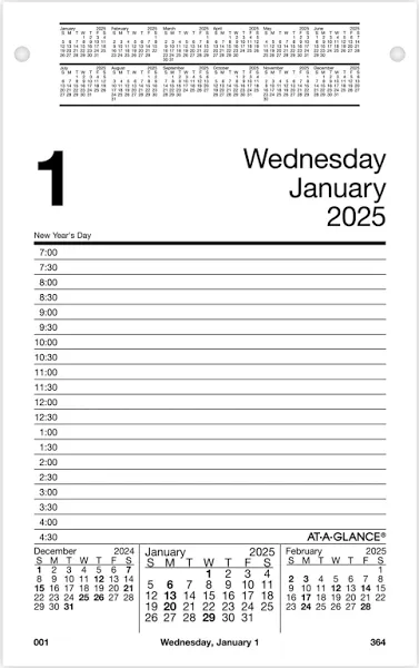 2021 Daily Desk Calendar Refill by AT-A-GLANCE, 5" x 8", Loose-Leaf, Pad Style (E4585021)