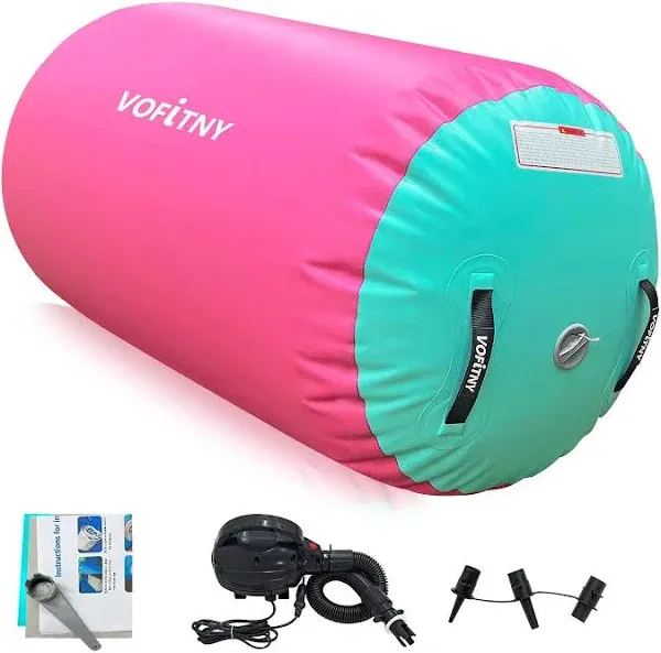 VOFiTNY Inflatable Gymnastics Air mat Tumbling Track with Air Barrel Octagon Mat with Pump for Home/Gym