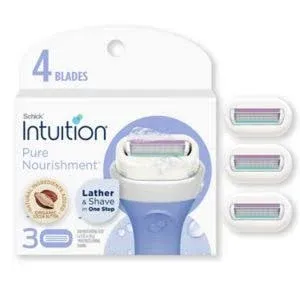 Schick Intuition Pure Nourishment Razor Refills with Coconut Milk Almond Oil