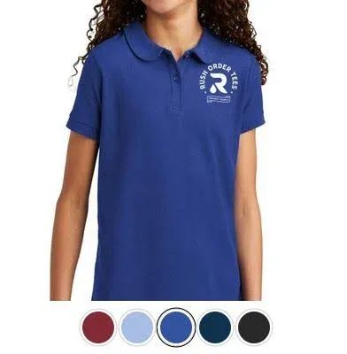 Port Authority Girls Silk Touch Peter Pan Collar Polo