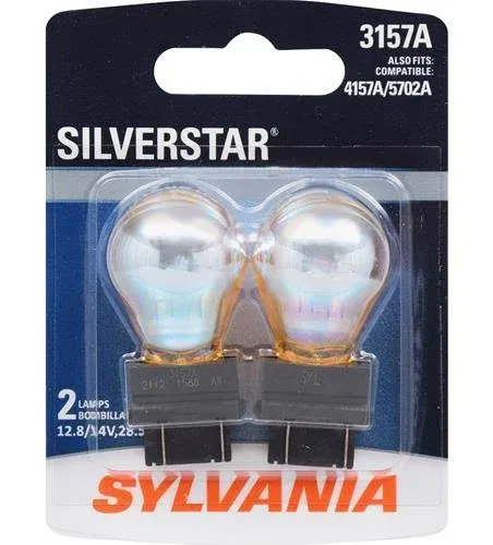 Sylvania Silverstar 3157AST 4157AST BP Amber Brake Light Blister Pack- Pair