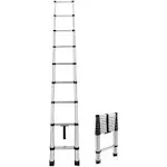 Telescoping Ladder 12.5 FT for Home Aluminum Extension Folding Ladder RV Atti...