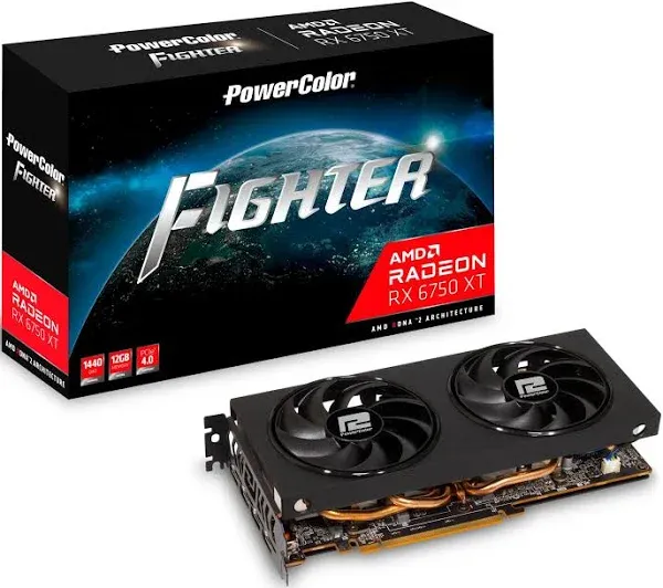 PowerColor Fighter AMD Radeon RX 6750 XT 12GB GDDR6 Graphics Card