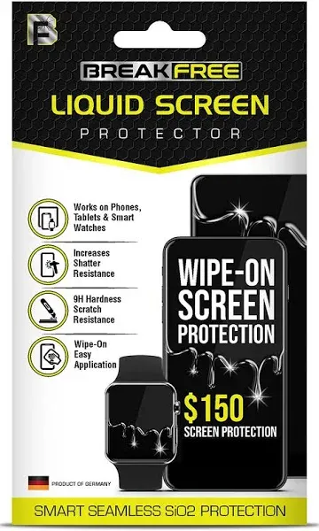 BREAK FREE Liquid Glass Screen Protector With $150 Coverage | Wipe On Scratch