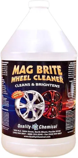 Quality Chemical Mag Brite/Acid Wheel and Rim Cleaner/Wheel and Tire Cleaner - Formulated to Safely Remove Brake Dust and Heavy Road Film - Best Car Wheel Cleaner for Rims Cleaner - 128 oz (Pack of 1)