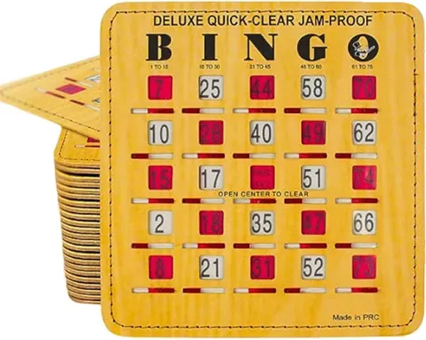 10-MR CHIPS Jam-Proof Easy-Read Quick-Clear Deluxe Fingertip Slide Bingo Cards 