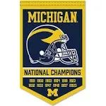 Michigan Team University Wolverines 12 Time 12x Football National Champions Banner