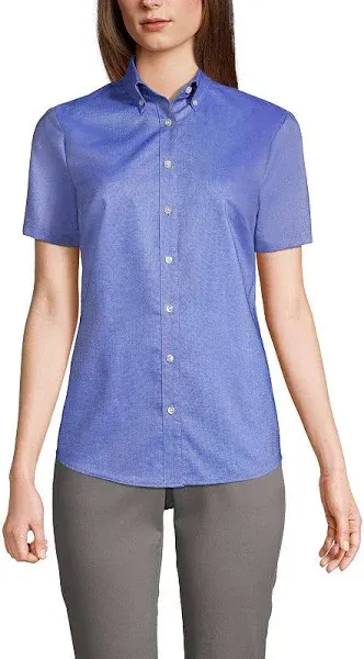 Lands' End School Uniform Women's Short Sleeve Oxford Dress Shirt