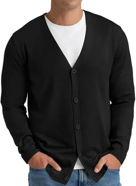 Harriton Men&#039;s Acrylic Jersey Pilbloc V-Neck Button Cardigan Sweater M425 XS-6XL