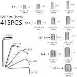 1000pcs Metric + SAE Set Screw Assortment Kit, Internal Hex Drive Cup-Point A...