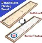 Sterling Games Tabletop Shuffleboard, Bowling and Curling 3 in 1 Combo