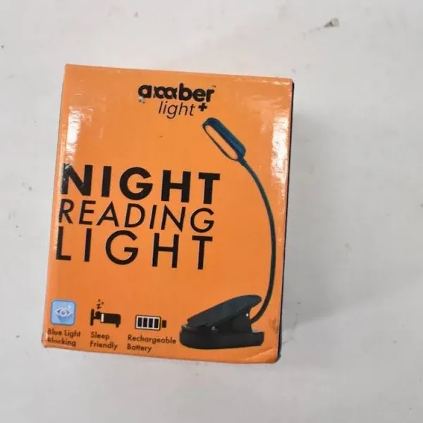 Amber Book Light for Nighttime Reading  Blue Blocking Black