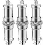 WELLMAKING 3 Pieces Standard 1/4 to 3/8 inch Metal male Convertor Threaded Screw Adapter Spigot Stud for Studio Light Stand, Hotshoe/Coldshoe Adapter