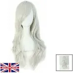 MapofBeauty 28" 70cm Long Curly Hair Ends Costume Cosplay Wig (Black)