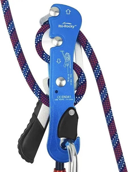 Climbing Stop Descender Rappelling Anti-Panic Belay Devices for Blue Descender