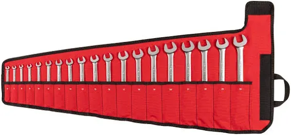 Tekton WRC95403 19-Piece (6-24 mm) Flex Head 12-Point Ratcheting Combination Wrench Set with Pouch