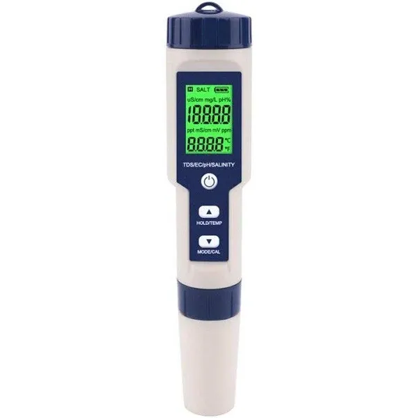 portable pen  ph meter 5 in 1 TDS/EC/PH/Salinity/Temperature Meter Digital Water Quality Monitor Tester