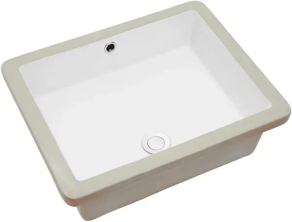 Flynama 20 in. Rectangular Undermount White Ceramic Bathroom Sink with Overflow J-X-1243124957