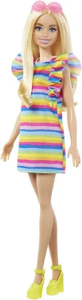 Barbie Fashionistas No. 197 Rainbow Dress Braces New