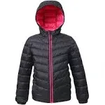 Rokka&Rolla Girls Ultra Light Packable Down Puffer Jacket - Rich Black