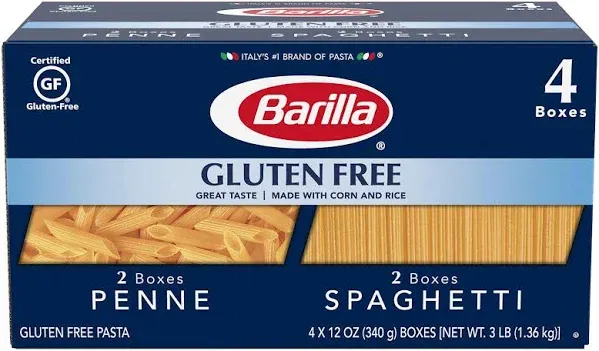 Barilla Gluten-Free Penne and Spaghetti Pasta, 4 pack/12 oz