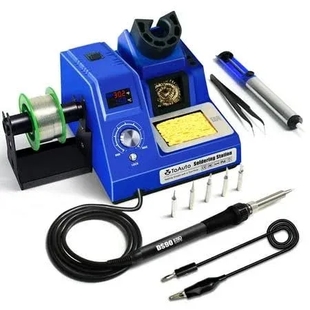 DS90 Soldering Station-°F &amp; °C Dual Digital Display Soldering Iron Station Ki...