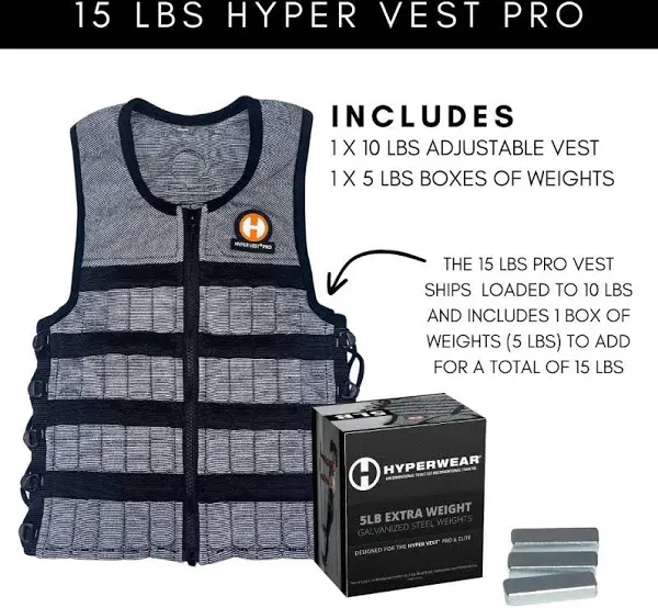 Hyper Vest® PRO Weight Vest | Adjustable, Comfortable, Thin » Small (restock March 2025) / 15 LBS » Hyperwear