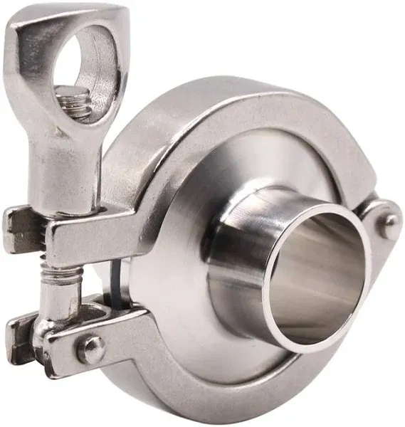 DERNORD Stainless Steel Tri-clamp (Tri-clover Clamp) + 2 Pcs SUS304 Sanitary Pipe Weld Ferrule + FKM Gasket (2 Inch)