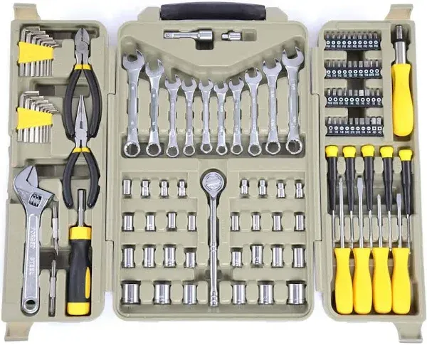 JEGS 123-Piece Tool Set | With Carry Case | Includes Pliers, Sockets, Wrenches, Screwdrivers, Multi-Bit, Hex Wrenches, And More