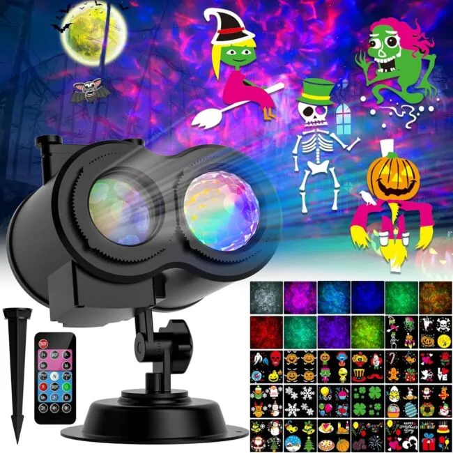 2024 Upgrade Halloween Christmas Projector Lights Outdoor,  2-in-1 Moving 