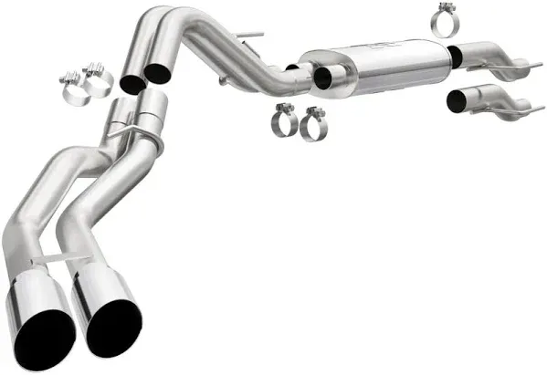 Magnaflow 16523 | Ford F150, Lincoln Mark LT | 4.6L, 5.4L | Super Cab-Crew Cab |Stainless Cat-Back | Dual Same Side Exit (behind passenger tire) Performance Exhaust System