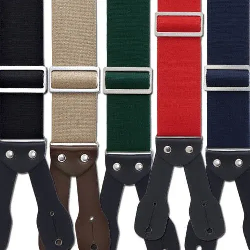 SuspenderStore LOGGER Suspenders - LOW STRETCH, BUTTON - 5 Colors &amp; 4 Sizes