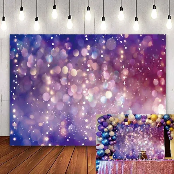 Dreamy Glitter Dots Halos Photography Background Purple Light Spots Backdrop