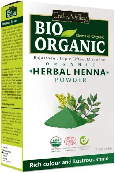 Bio Organic Herbal Henna Powder with Applicator Brush - Available in 3 Size