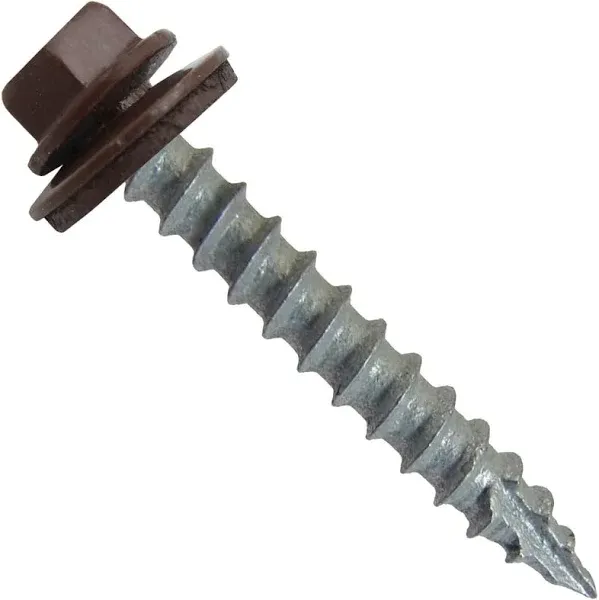 #14 x 2&#034; METAL ROOFING SCREWS: Colored  Roofing and Siding Sheet Metal Screws