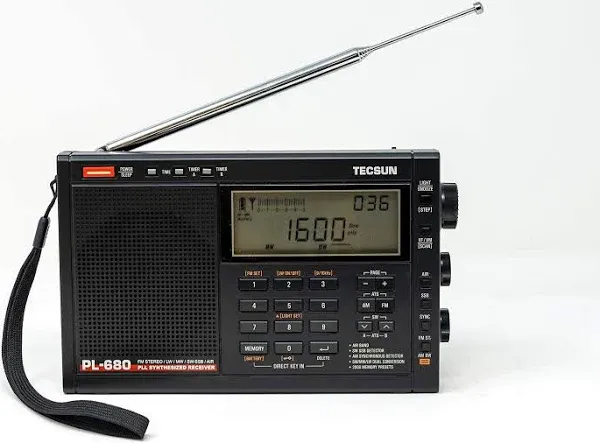 Tecsun PL680 Portable Digital PLL Dual Conversion AM/FM/LW/SW and Air Band Radio with SSB (Single Side Band) Reception