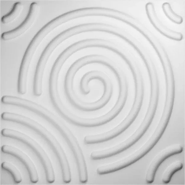 19 5/8"W x 19 5/8"H Spiral EnduraWall Decorative 3D Wall Panel, White