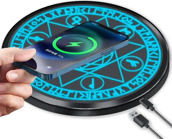 Wireless Charger Magic Qi 15W Wireless Charging Pad,Compatible with iPhone 15 14/14 Pro/14 Pro Max/Xs Max/XR/XS/X/8/8 Plus,Fast Charging S10/S10+/S9/S8/Note 10/10+/9/8 (No AC Adapter)