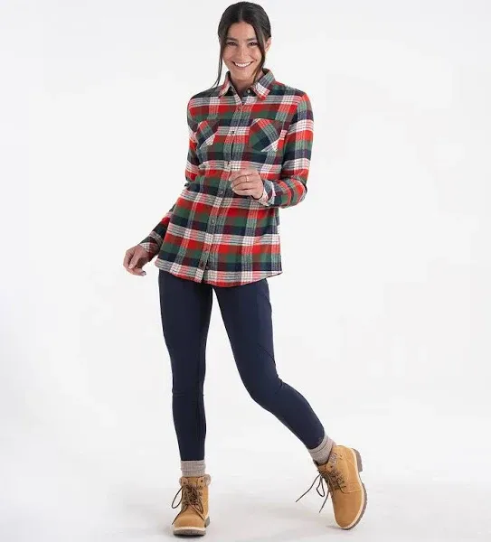 Legendary Whitetails Women's Cottage Escape Flannel Long Sleeve Plaid and Solid Color Clothes for Women's