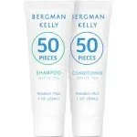 Bergman Kelly - Travel Shampoo and Conditioner Set - 1 fl oz, 100 Pieces, White Tea - Delight Your Guests with Revitalizing and Refreshing Hotel