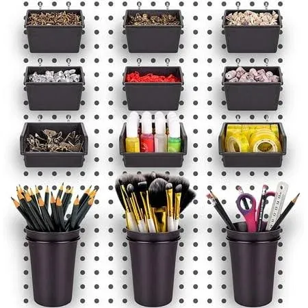 GCore 12 Pack Pegboard Bins with Hooks and Loops