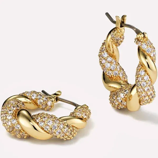 14K Gold Twisted Hoop Earrings