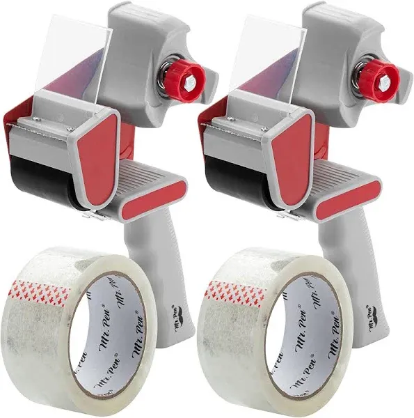 Mr. Pen Packing Tape Dispenser Gun 2-Inch 2 Pack W/ 2 Rolls Tape Heavy Duty NIB