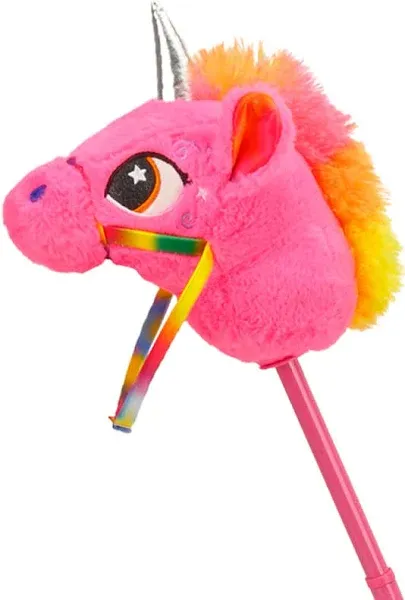 Plush Unicorn Riding Stick, with Galloping Sounds, Adjustable Telescopic Stic...